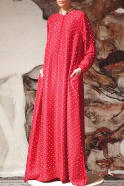 Tango Red Crystal Embellished Silk Maxi Dress
