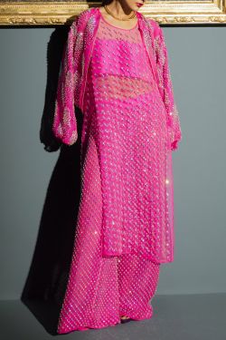 Diva Pink Crystal Embellished Tunic Set