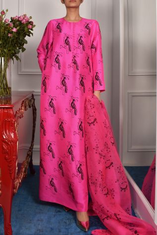 Diva Pink Block Print Maxi Dress Set