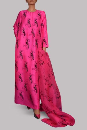 Diva Pink Block Print Maxi Dress Set