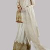 White Swan Embellished Raw Silk Set