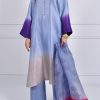 Forever Blue Oversized Ombre Raw Silk Tunic Set