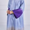 Forever Blue Oversized Ombre Raw Silk Tunic Set - Image 3