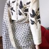 White Swan Block Printed Organza Sari - Image 3