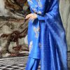 Mediterranean Blue Embellished Raw Silk Set - Image 2