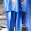 Mediterranean Blue Embellished Raw Silk Set - Image 4
