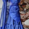 Classic Blue Block Printed Tiered Skirt Set - Image 2