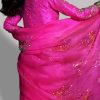 Diva Pink Embellished Organza Sari - Image 3