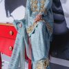 Aqua Embellished Raw Silk Set - Image 2