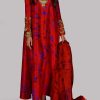 Lollipop Red Tie Dye Embellished Raw Silk Maxi Set