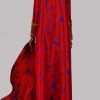 Lollipop Red Tie Dye Embellished Raw Silk Maxi Set - Image 3