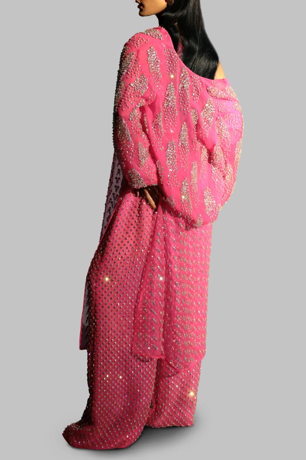 Diva Pink Crystal Embellished Tunic Set - Image 2