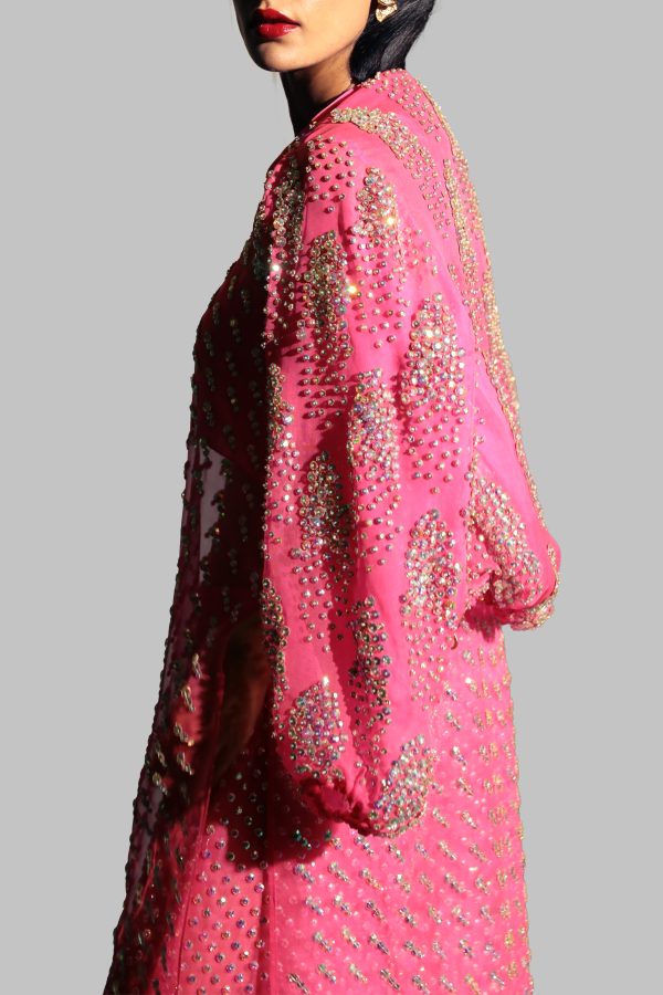 Diva Pink Crystal Embellished Tunic Set - Image 3