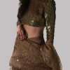 Almondine Embellished Organza Sari - Image 2
