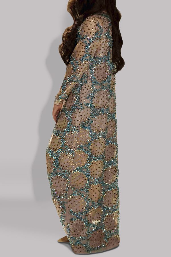 Cameo Rose Crystal Embellished Organza Maxi Dress - Image 2
