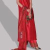 Lollipop Red Embellished Raw Silk Set