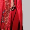 Lollipop Red Embellished Raw Silk Set - Image 3