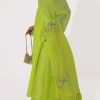 Lime Punch Embellished Raw Silk Set