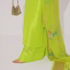 Lime Punch Embellished Raw Silk Set - Image 3