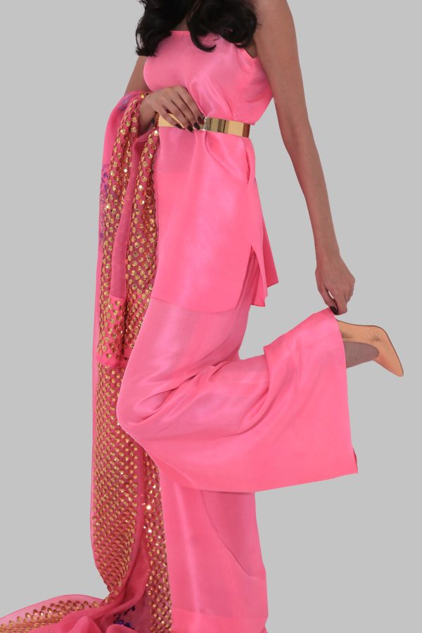 Pink Lemonade Embellished Raw Silk Set - Image 2