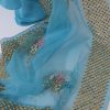 Blue Topaz Embellished Raw Silk Set - Image 4
