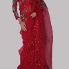 Tango Red Embellished Organza Sari