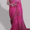 Diva Pink Embellished Organza Sari