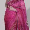 Diva Pink Embellished Organza Sari - Image 3