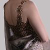 Silver Grey Embellished Organza Sari - Image 2