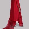 Crimson Raw Silk Set - Image 2
