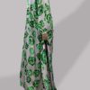 Jadeite and Green Digital Print Embellished Satin Silk Set - Image 2