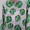 Jadeite and Green Digital Print Embellished Satin Silk Set - Image 3