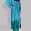 Veredian Green & Emerald Green Ombre Raw Silk Tunic Set - Image 2