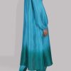 Veredian Green & Emerald Green Ombre Raw Silk Tunic Set - Image 3
