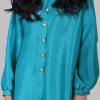 Veredian Green & Emerald Green Ombre Raw Silk Tunic Set - Image 4