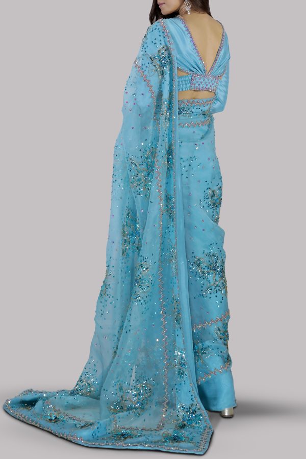 Petit Four Embellished Organza Sari - Image 3