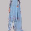 Cashmere Blue Embellished Organza Set