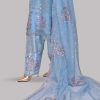 Cashmere Blue Embellished Organza Set - Image 5