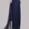 Black Iris Embellished Raw Silk Maxi Set - Image 4