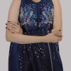 Black Iris Embellished Raw Silk Maxi Set - Image 2