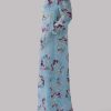 Aquamarine Embellished Organza Maxi