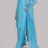 Scuba Blue Embellished Raw Silk Set - Image 2