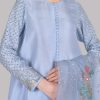 Cashmere Blue Embellished Raw Silk Set - Image 3