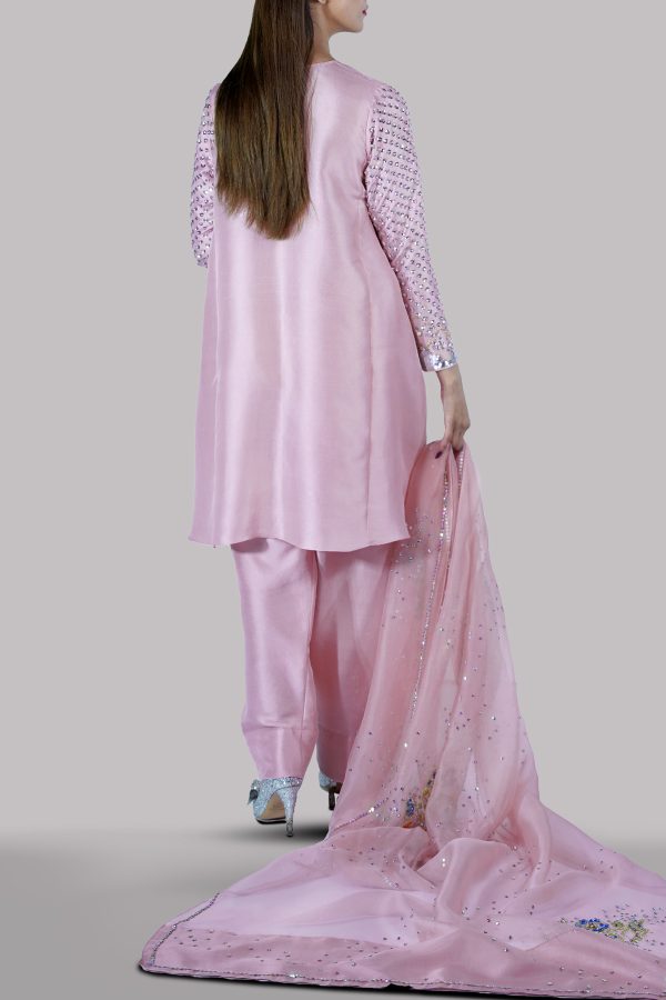 Tickled Pink Embellished Raw Silk Set - Image 3