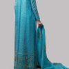 Scuba Blue Embellished Organza Maxi Set - Image 3
