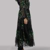 Black Embellished Organza Dress with Churidaar - Image 2