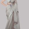 Rose Smoke Embellished Organza Sari