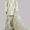 Lamb's Wool Embellished Raw Silk Set