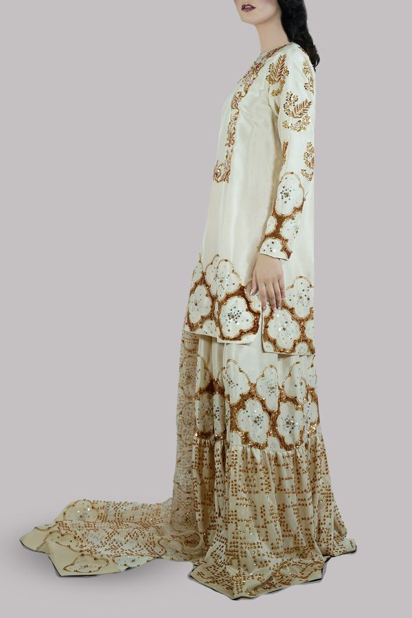 Lamb's Wool Embellished Gharara Set - Image 2