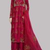 Crimson Raw Silk Embellished Set